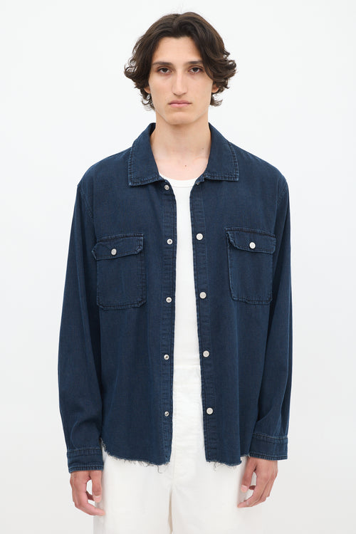 Frame Raw Denim Two Pocket Shirt