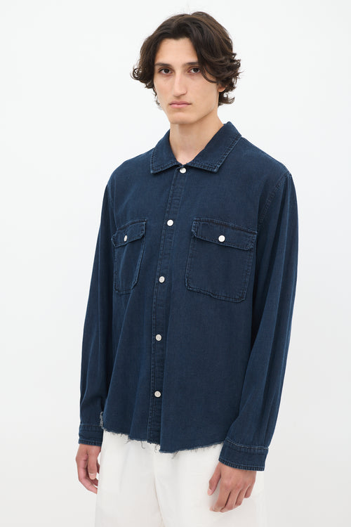 Frame Raw Denim Two Pocket Shirt