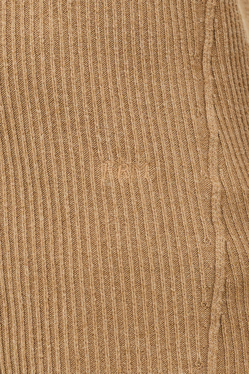 Frame Rib Knit Collared Shirt