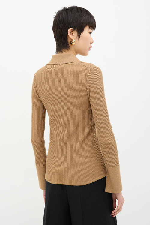 Frame Rib Knit Collared Shirt