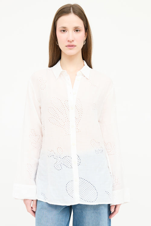 Frame Eyelet Button Up Shirt