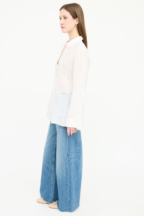 Frame Eyelet Button Up Shirt