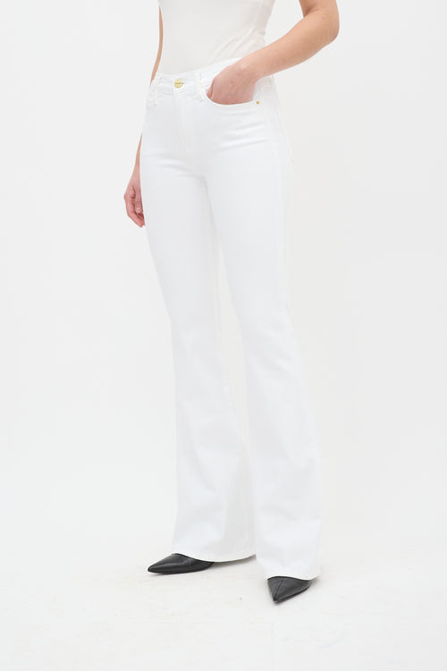 Frame White Le High Flare Jeans