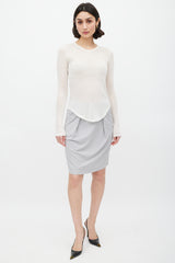 Frances De Lourdes Cream Cashmere Knit Top