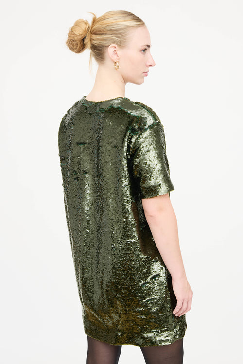 The Frankie Shop Sequin Short Sleeve Dress