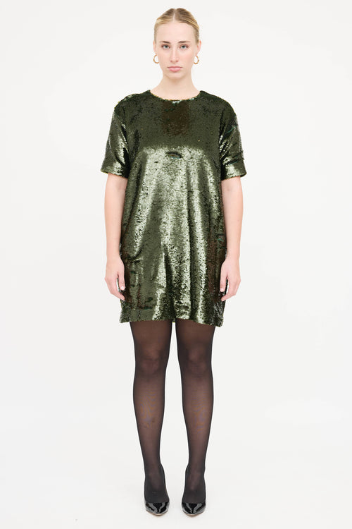The Frankie Shop Sequin Short Sleeve Dress