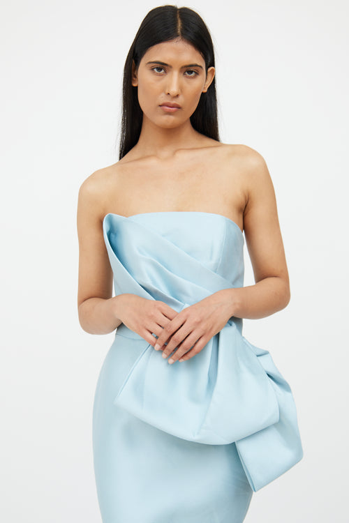 VSP Archive Blue Bow Strapless Dress