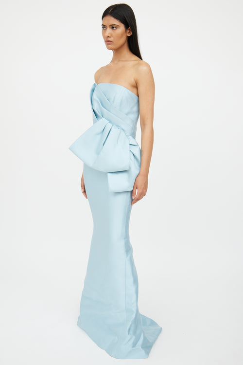 VSP Archive Blue Bow Strapless Dress