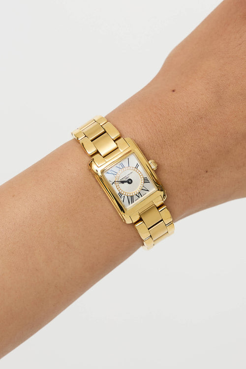 Frederique Constant Gold Plated Classics Carree Diamond Watch