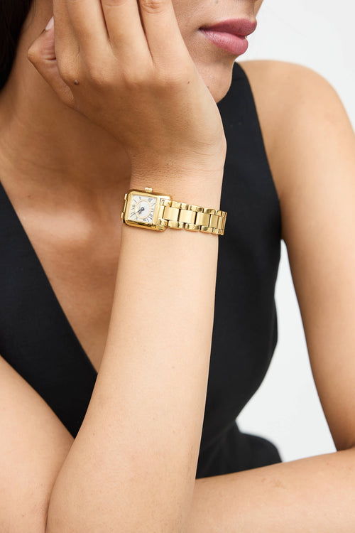 Frederique Constant Gold Plated Classics Carree Diamond Watch