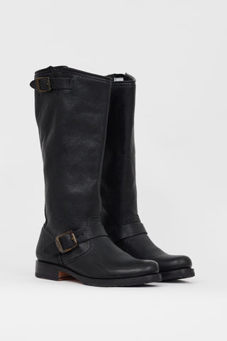 Frye Black Leather Veronica Slouch Boot
