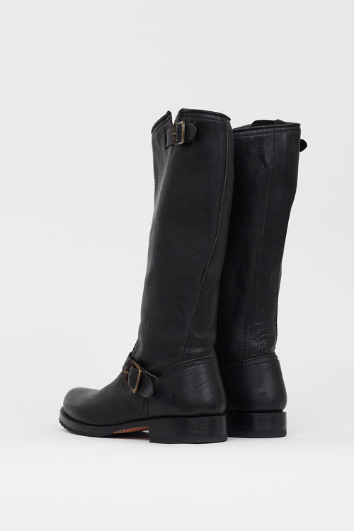 Frye Black Leather Veronica Slouch Boot