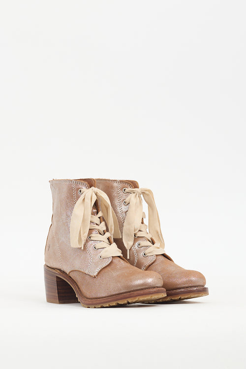 Frye Bronze Metallic Leather Sabrina 6G Boot