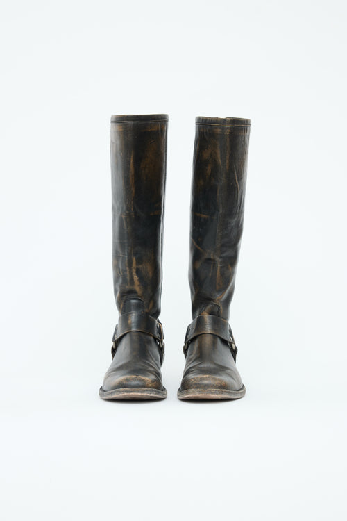 Frye Distressed Harness Boot