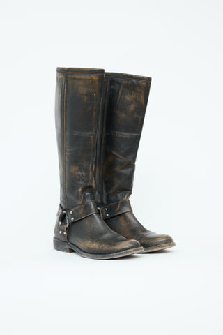 Frye Distressed Harness Boot