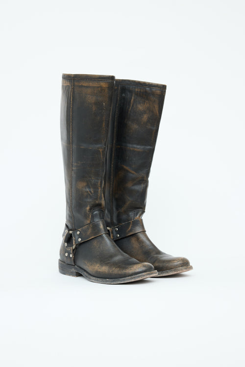 Frye Distressed Harness Boot
