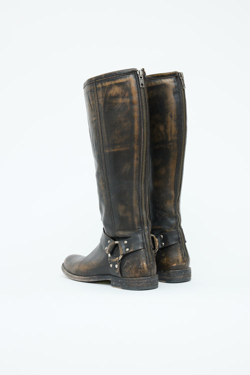 Frye Distressed Harness Boot