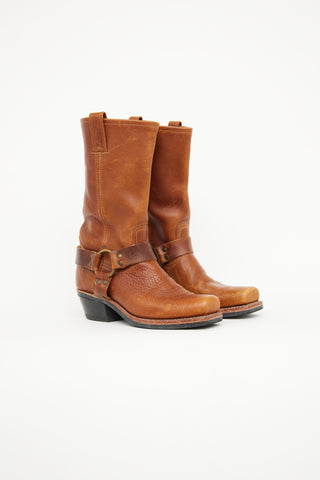 Frye Brown Leather Harness Boot