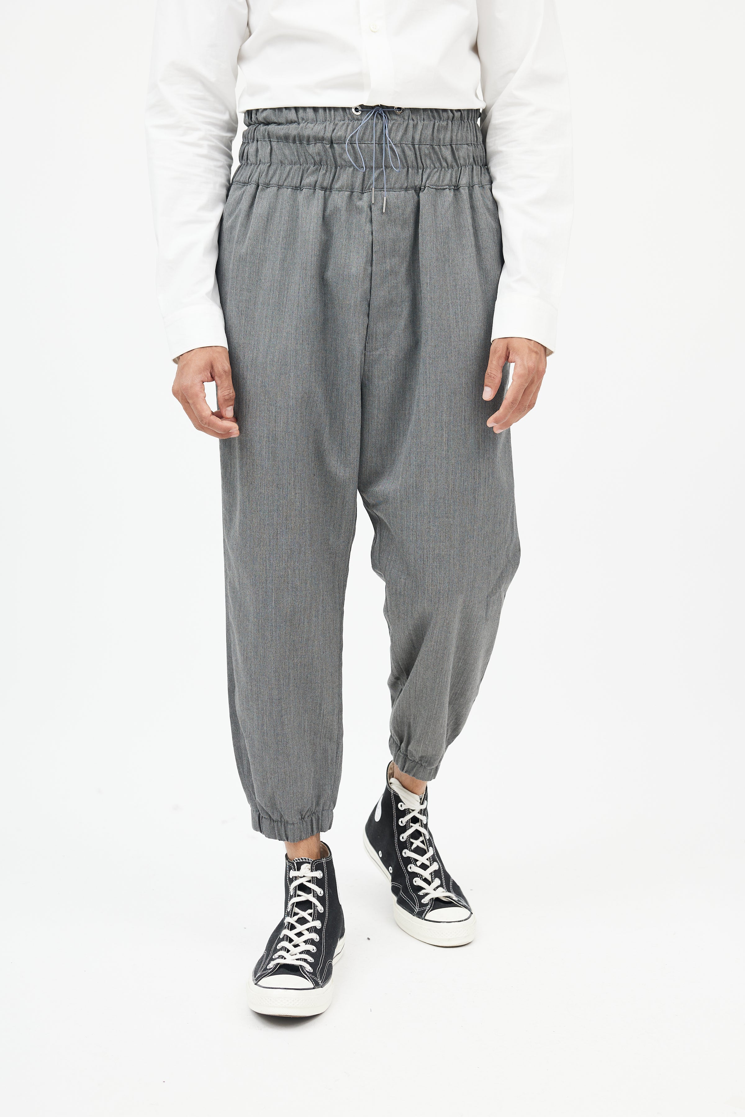 Fumito Ganryu // Grey Four Pocket Drawstring Waist Pants – VSP