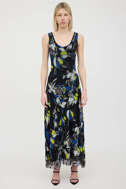 Fuzzi Mesh Floral Dress