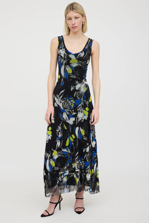 Fuzzi Mesh Floral Dress