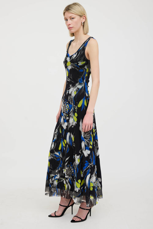 Fuzzi Mesh Floral Dress