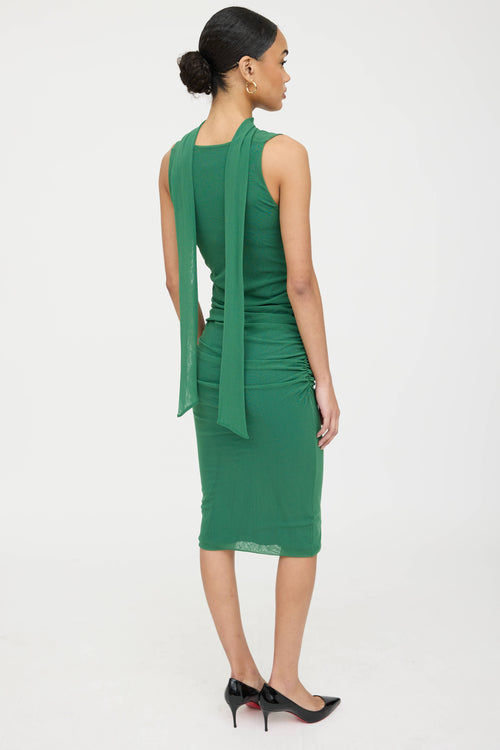 Fuzzi Mesh Ruched Dress