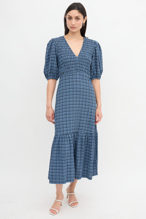 Ganni Seersucker Check Dress