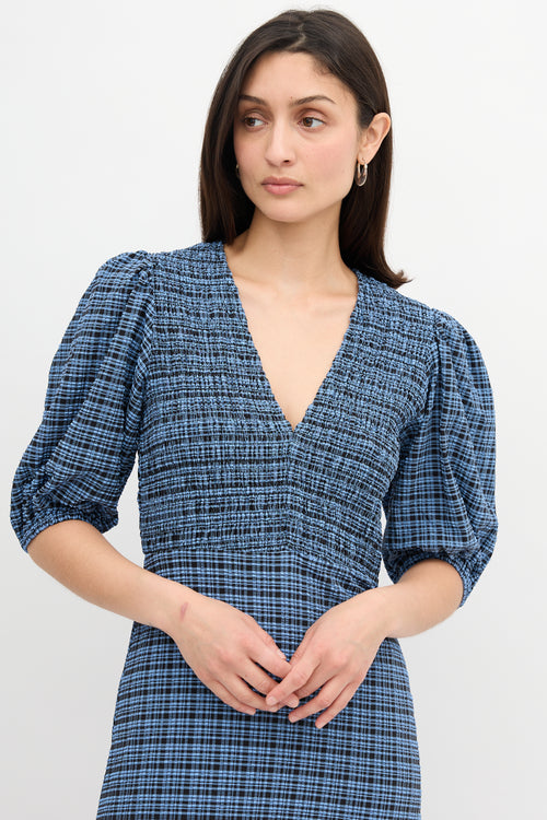 Ganni Seersucker Check Dress