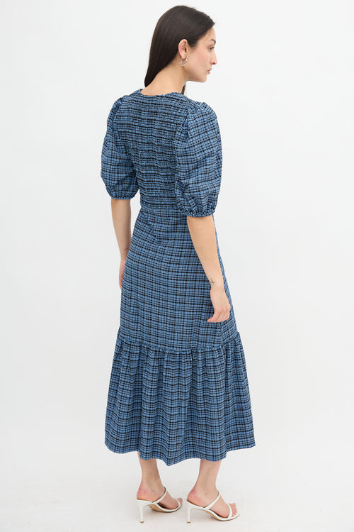 Ganni Seersucker Check Dress