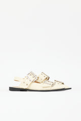 Ganni Leather Buckled Mule