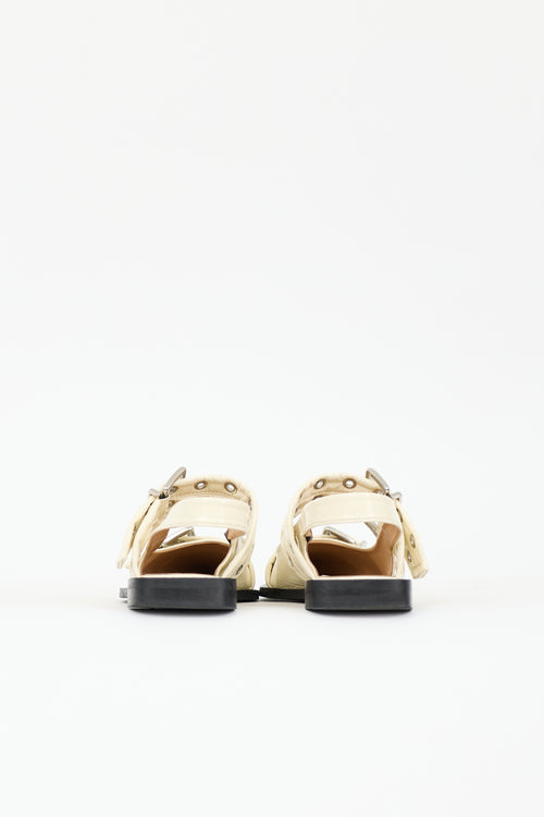 Ganni Leather Buckled Mule