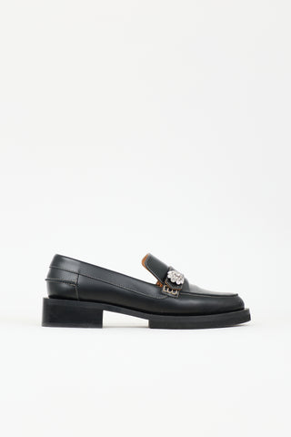 Ganni Leather Crystal Loafer
