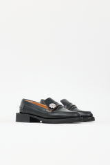 Ganni Leather Crystal Loafer