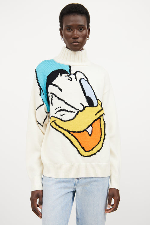 GCDS X Disney Cream & Multicolour Wool Knit Sweater