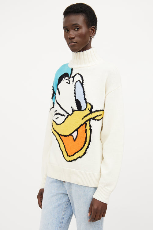 GCDS X Disney Cream & Multicolour Wool Knit Sweater