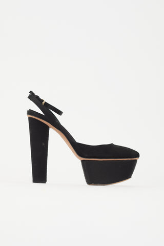 Giambattista Valli FW 2012 Suede & Satin Platform Pump