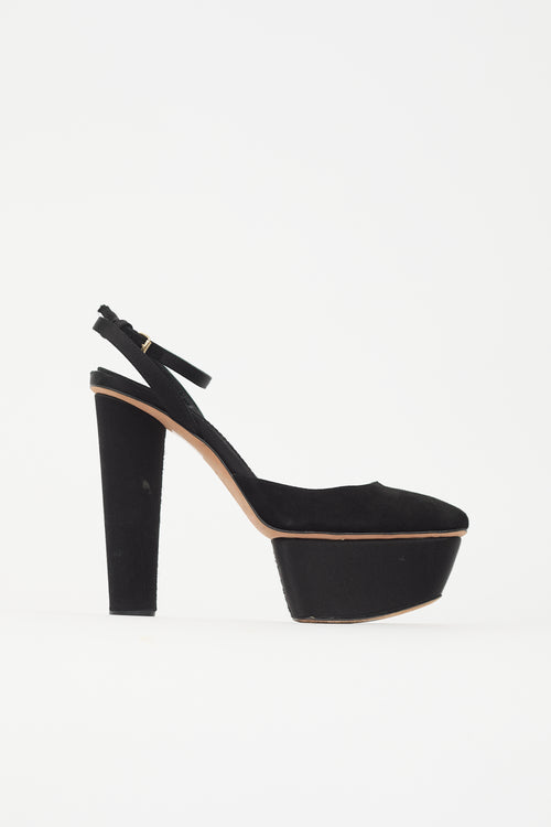 Giambattista Valli FW 2012 Suede & Satin Platform Pump