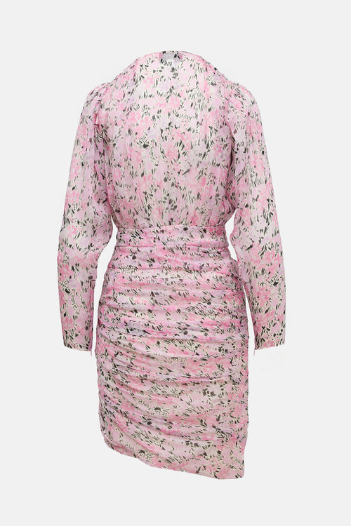 Giambattista Valli Silk Floral Ruched Dress