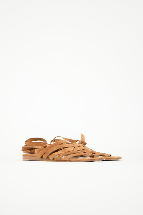 Gianvito Rossi Suede Pompeii Wrap Sandal