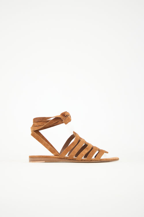 Gianvito Rossi Suede Pompeii Wrap Sandal