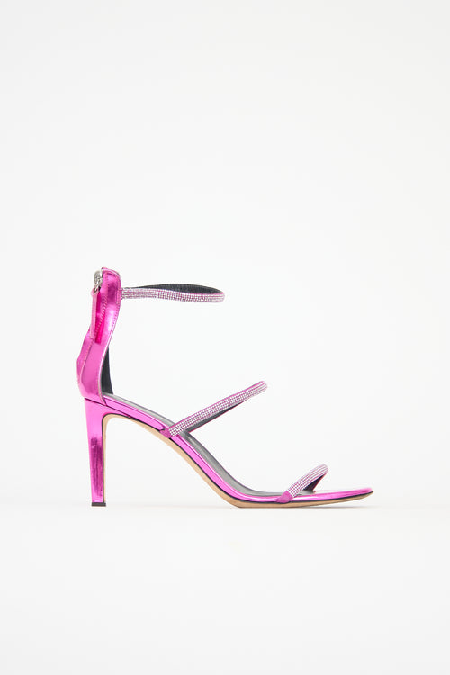 Giuseppe Zanotti Metallic Leather Kanda Sandal