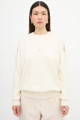 Givenchy Wool Logo Cold Shoulder Sweater