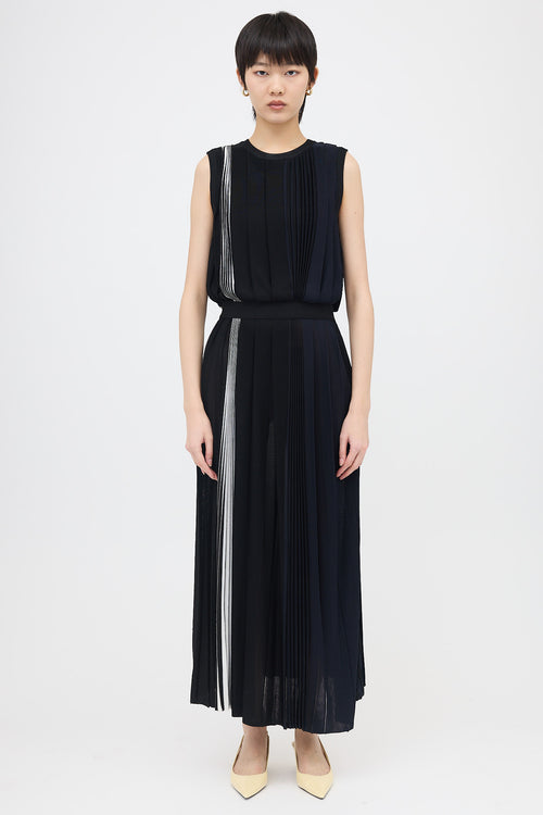 Givenchy Knit Asymmetrical Pleated Dress