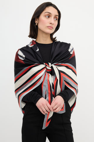 Givenchy Black & Multi Anchor Print Scarf