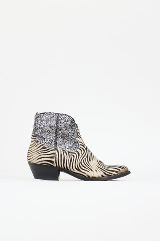 Golden Goose Hair & Glitter Western Boot