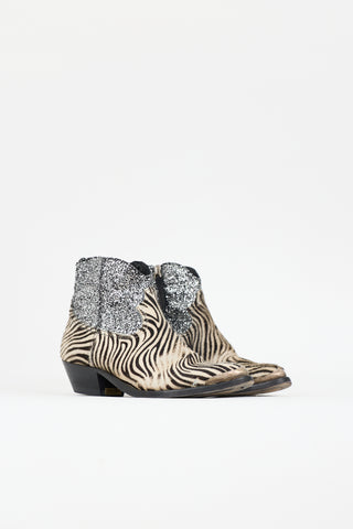 Golden Goose Hair & Glitter Western Boot