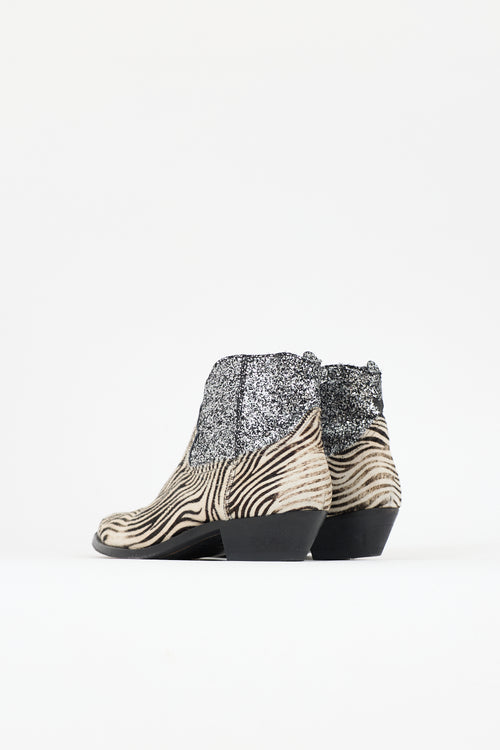 Golden Goose Hair & Glitter Western Boot