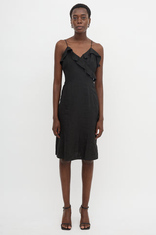 Armani Ruffle Faux Wrap Dress