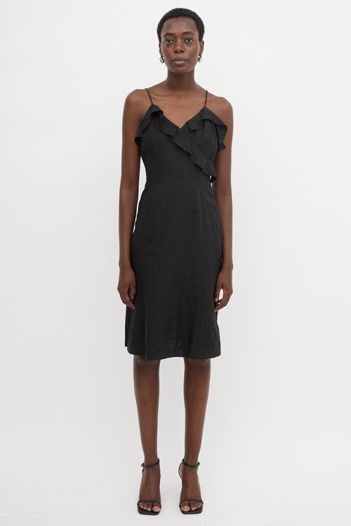 Armani Ruffle Faux Wrap Dress